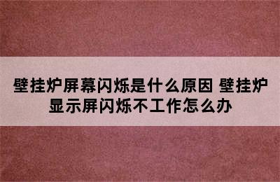 壁挂炉屏幕闪烁是什么原因 壁挂炉显示屏闪烁不工作怎么办